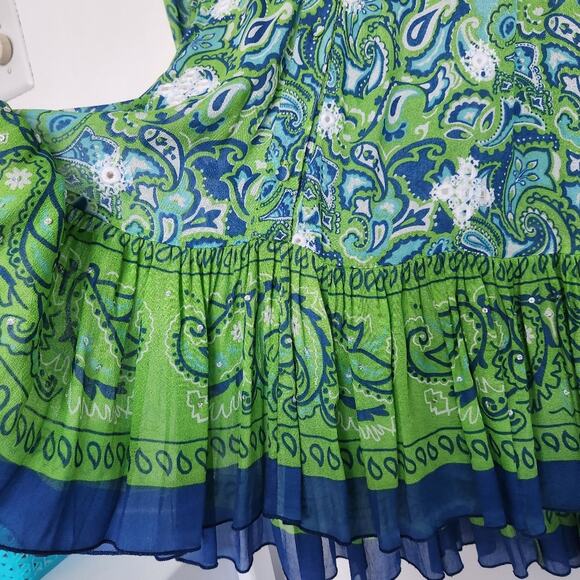 MISS JUNE Bohemian Paisley Embroidered Dress One Size Resortwear Beach Vacation - Picture 5 of 9